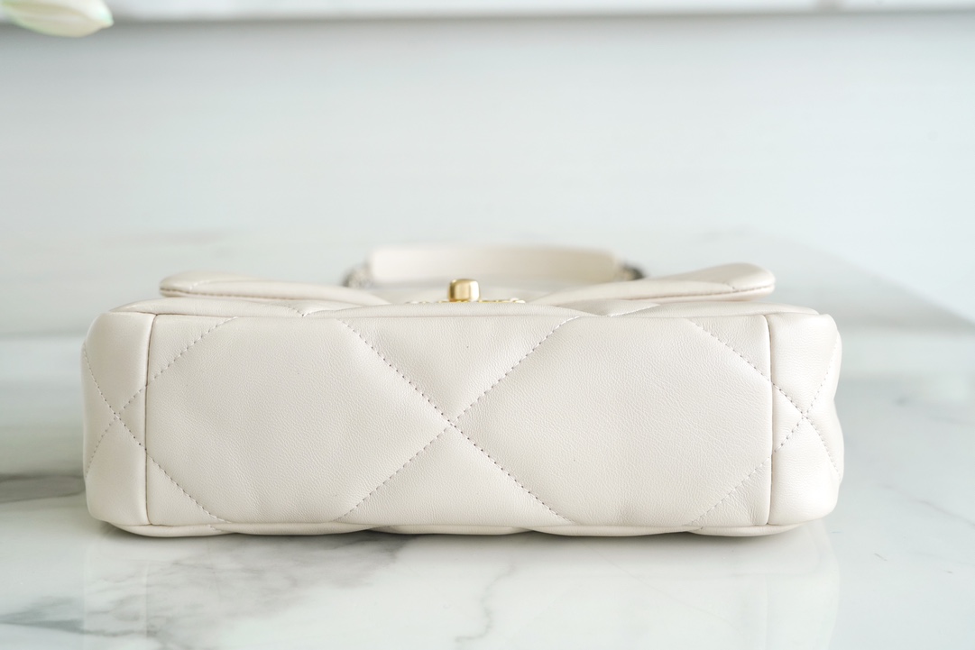 Chanel 19 Bag, Small, Beige, Lambskin  