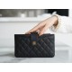 Chanel Classic Three-in-One Phone Bag, Black Gold, Calfskin  