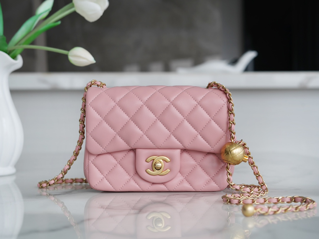 Chanel 23K Metal Ball Boy Bag, Pink  