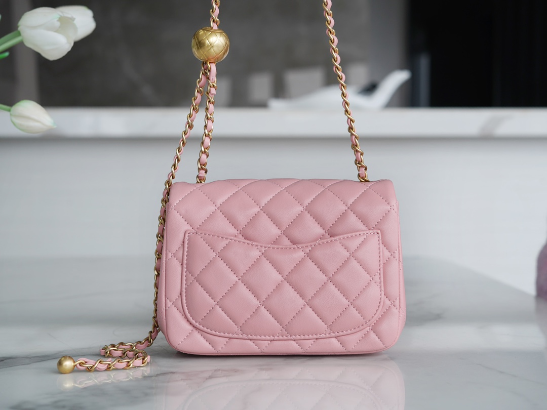 Chanel 23K Metal Ball Boy Bag, Pink  