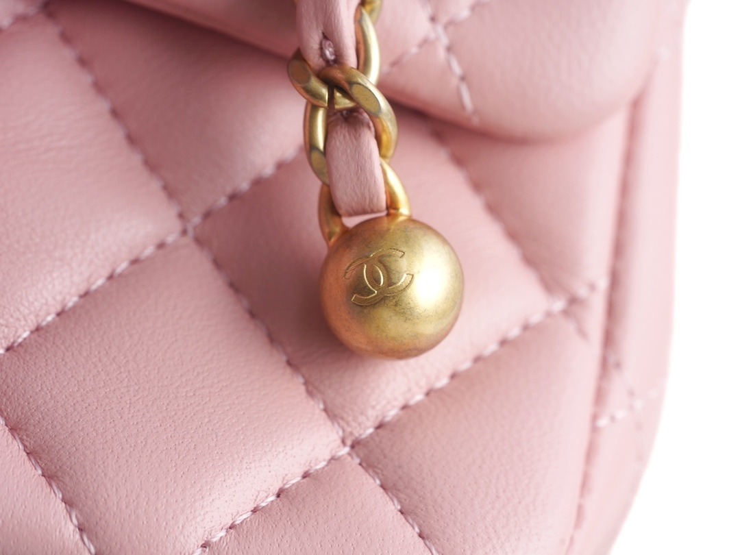 Chanel 23K Metal Ball Boy Bag, Pink  