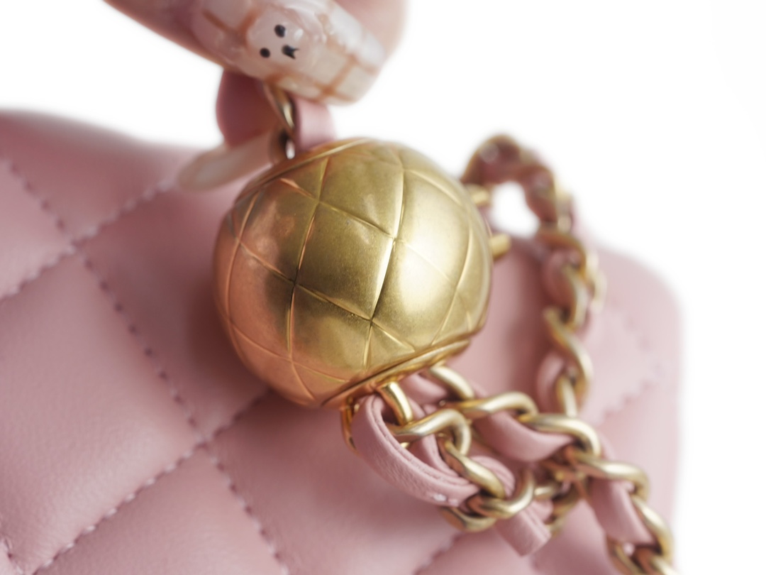 Chanel 23K Metal Ball Boy Bag, Pink  