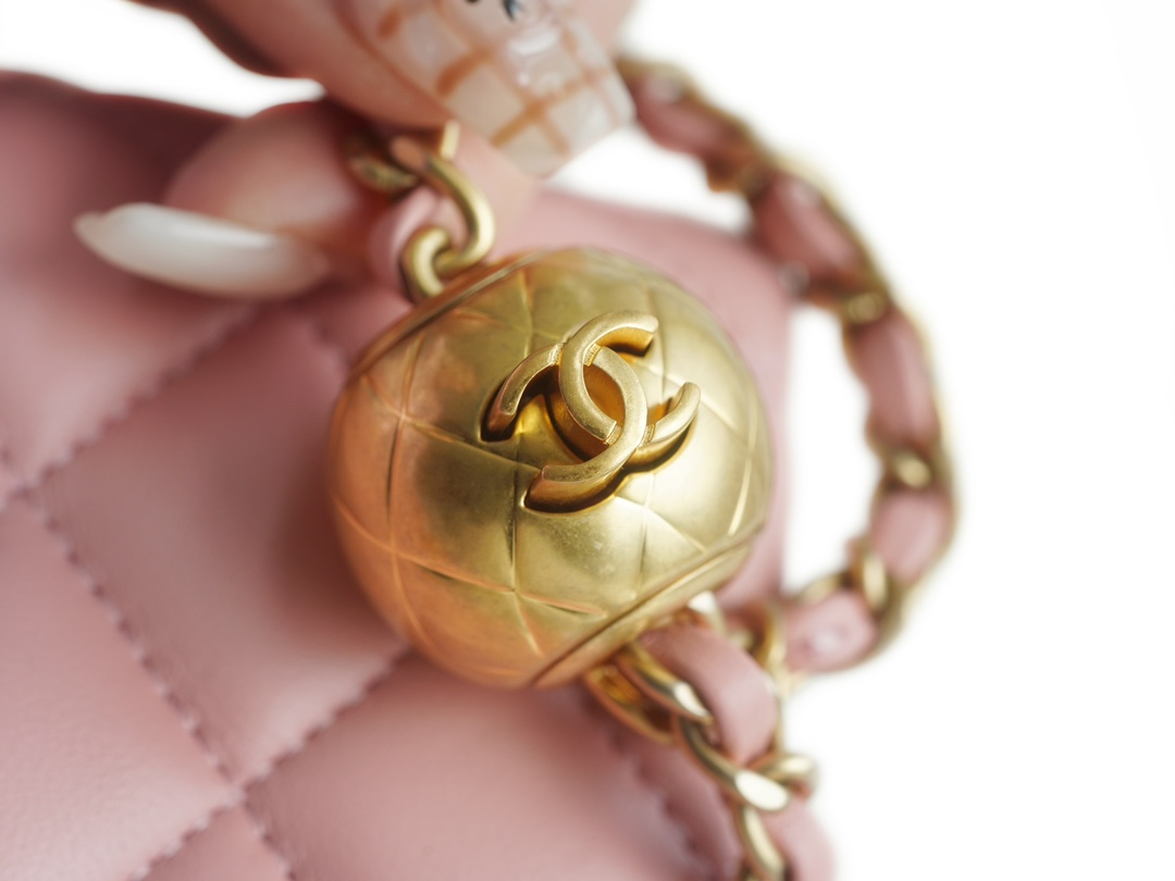 Chanel 23K Metal Ball Boy Bag, Pink  