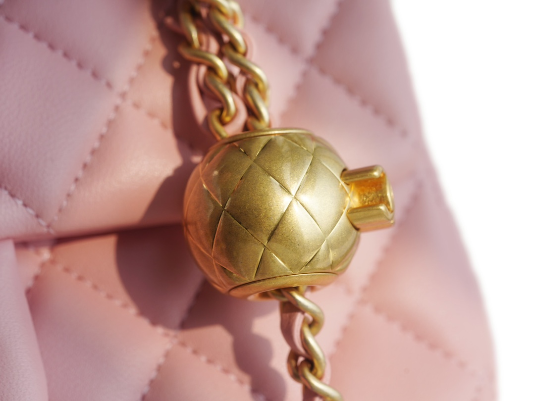 Chanel 23K Metal Ball Mini Boy Bag, Pink  