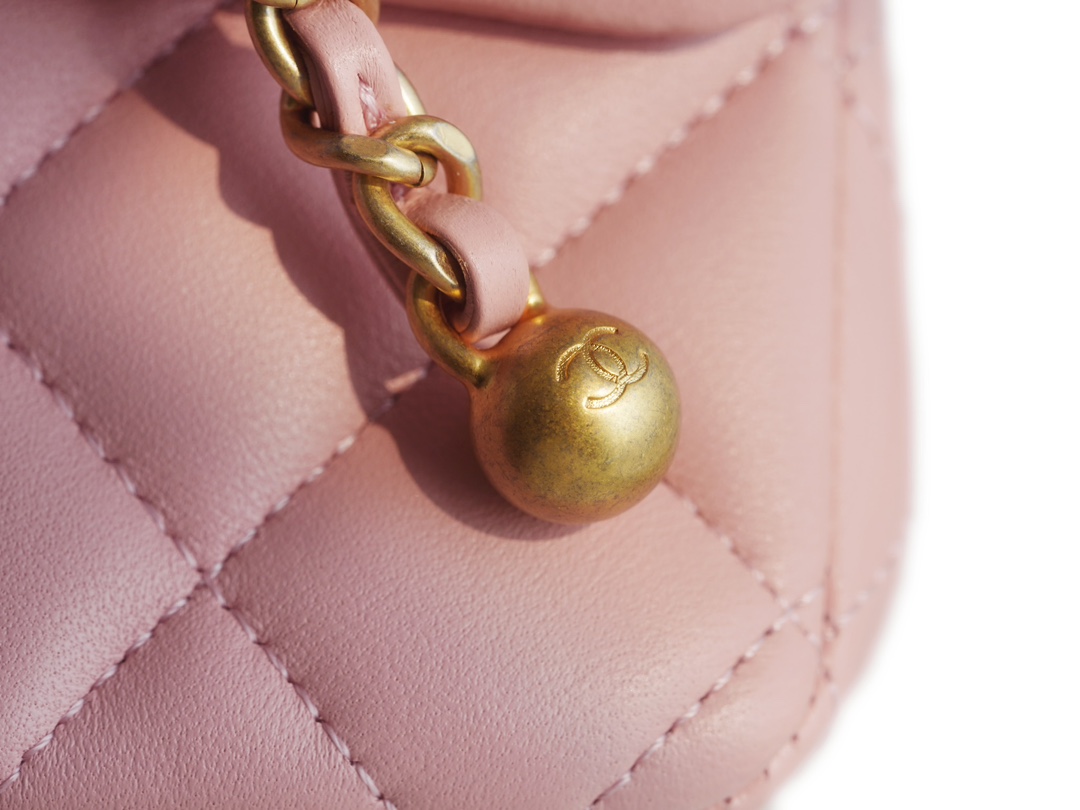 Chanel 23K Metal Ball Mini Boy Bag, Pink  