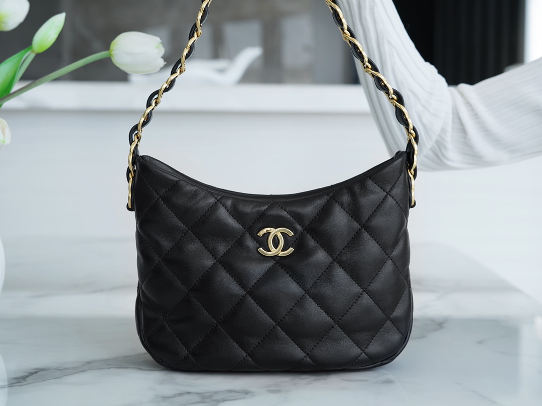 Chanel 22K Hobo Underarm Bag, Black