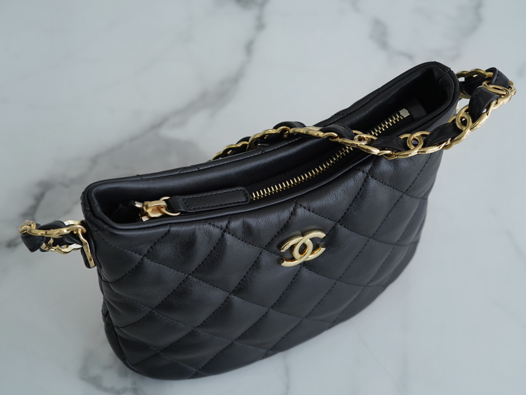 Chanel 22K Hobo Underarm Bag, Black