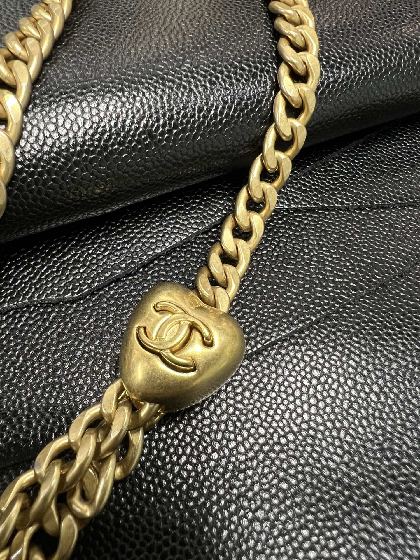 Chanel 23P Heart Chain Mini Box, Calfskin  