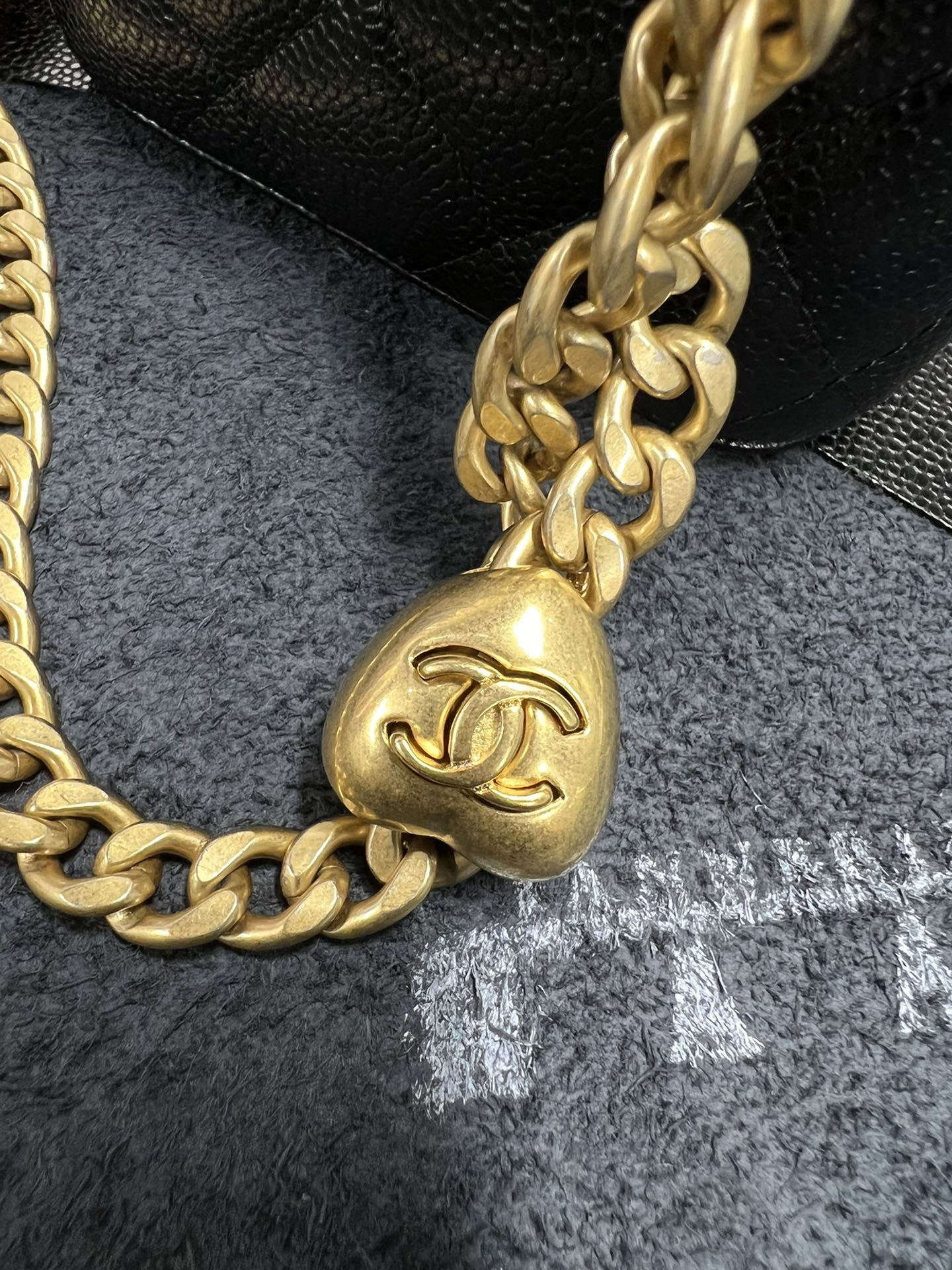 Chanel 23P Heart Chain Mini Box, Calfskin  