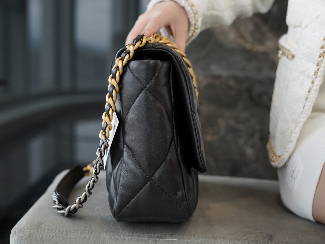 Chanel 19 Bag, Classic Black, Maxi, Lambskin  