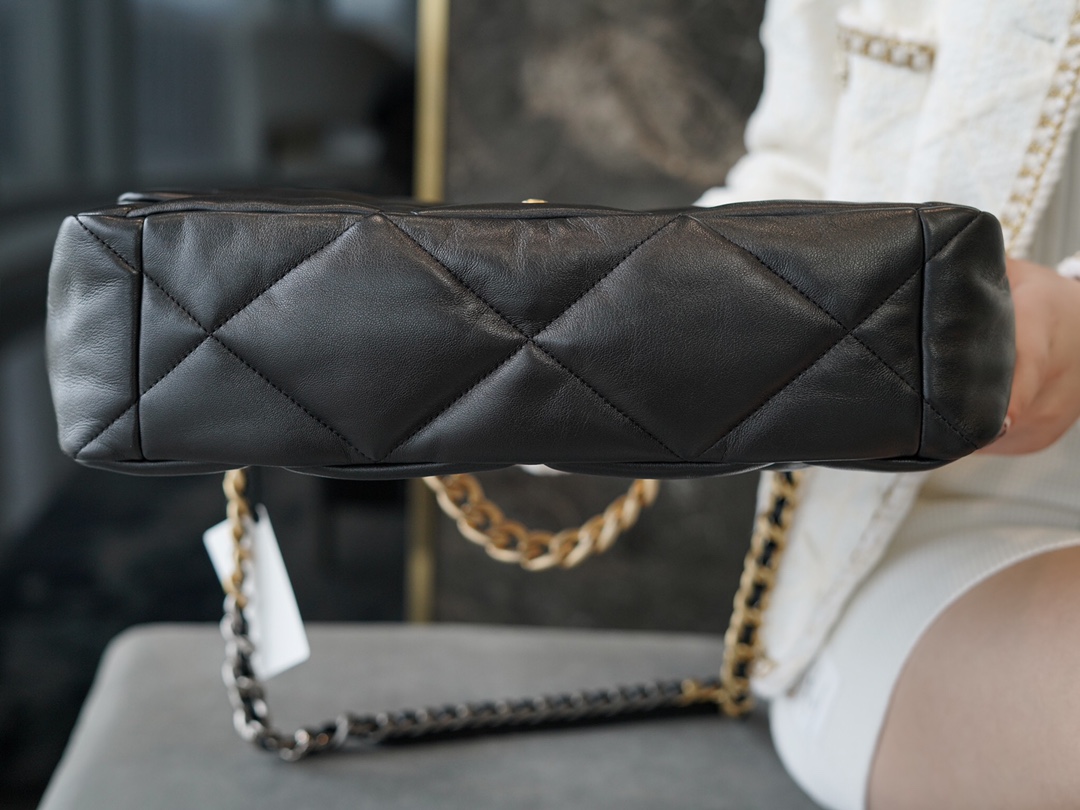 Chanel 19 Bag, Classic Black, Maxi, Lambskin  