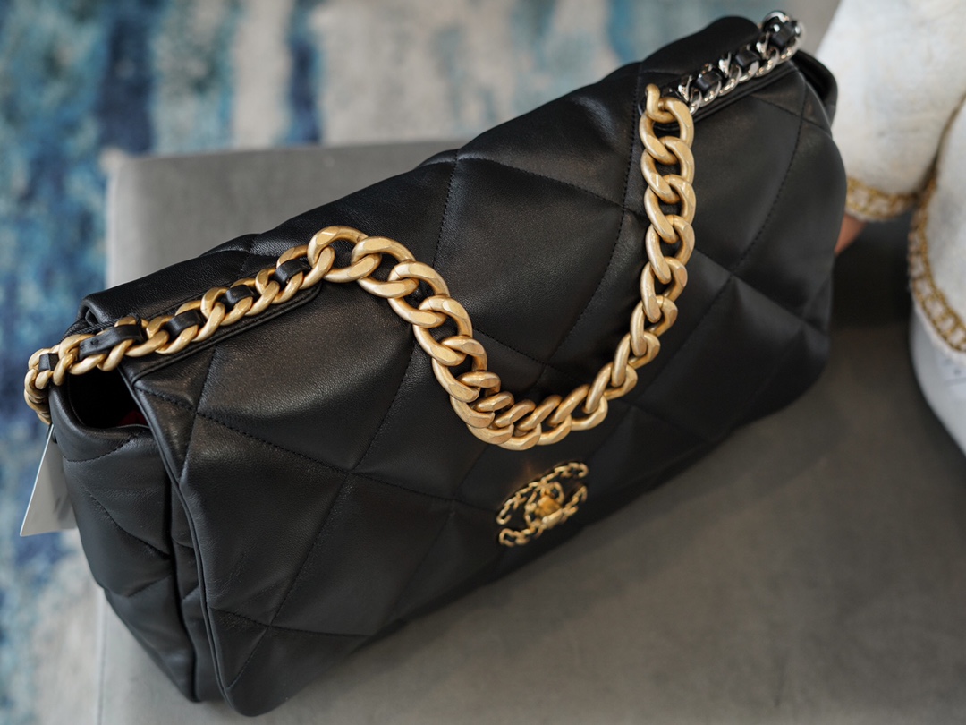 Chanel 19 Bag, Classic Black, Maxi, Lambskin  