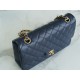 CF Classic Flap, Medium, Deep Blue, Lizard-Embossed Calfskin