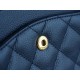 CF Classic Flap, Medium, Deep Blue, Lizard-Embossed Calfskin