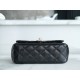 Chanel 23A Rhinestone Handle CF Mini, Black, Lambskin  