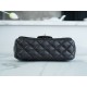 Chanel 23A Rhinestone Handle CF, Small, Black, Lambskin  