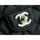 Chanel 23A Rhinestone Handle CF, Small, Black, Lambskin  