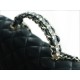 Chanel 23A Rhinestone Handle CF, Small, Black, Lambskin  