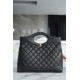 Chanel 23A 31 Bag, Large, Black, Shiny Crinkled Calfskin  