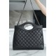 Chanel 23A 31 Bag, Large, Black, Shiny Crinkled Calfskin  