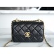 Chanel 24C Double Metal Ball CF Mini, 19cm, Black, Glossy Calfskin  