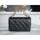 Chanel 24C Double Metal Ball CF Mini, 19cm, Black, Glossy Calfskin  