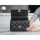 Chanel 24C Double Metal Ball CF Mini, 19cm, Black, Glossy Calfskin  