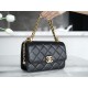 Chanel 24C Double Metal Ball CF Mini, 19cm, Black, Glossy Calfskin  