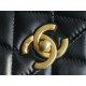 Chanel 24C Double Metal Ball CF Mini, 19cm, Black, Glossy Calfskin  