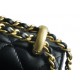 Chanel 24C Double Metal Ball, 22cm, Black, Calfskin  