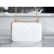 Chanel 24C Double Metal Ball CF Mini, 19cm, White, Glossy Calfskin  