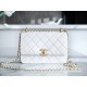 Chanel 24C Double Metal Ball, 22cm, White, Glossy Calfskin  