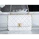 Chanel 24C Double Metal Ball, 22cm, White, Glossy Calfskin  