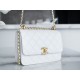 Chanel 24C Double Metal Ball, 22cm, White, Glossy Calfskin  