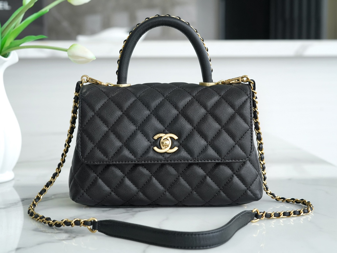 Chanel 23P Coco Handle, Black, Small  