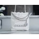 Chanel 23S 22 Mini Bag, Silver, Calfskin