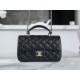 Chanel 23P Handle CF Mini, Black, Lambskin  