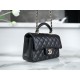 Chanel 23P Handle CF Mini, Black, Lambskin  