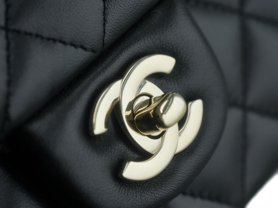 Chanel 23P Handle CF Mini, Black, Lambskin  