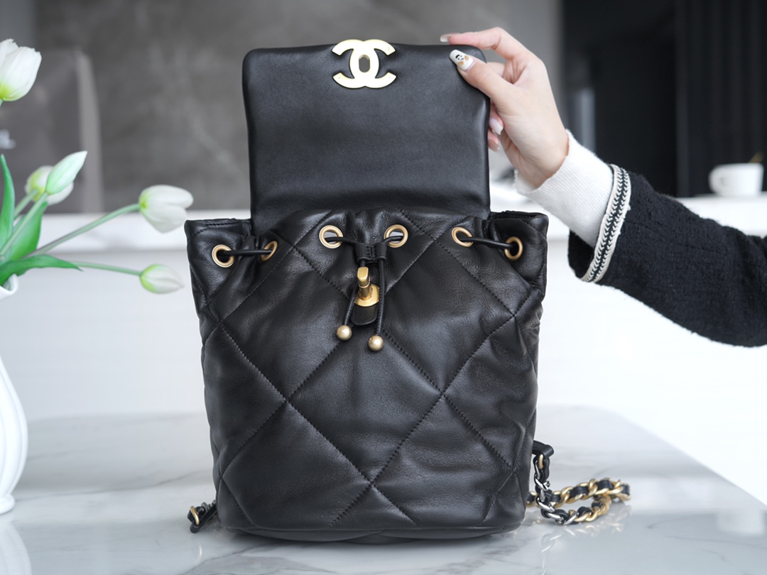 Chanel 24C 19 Bag, Backpack, Black  