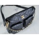 Chanel 24P Hobo Messenger Bag, Small, Black, Oil Waxed Calfskin  