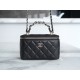 Chanel 23K Fall/Winter New "Mini Double C" Handle Long Box, Black, Lambskin  