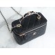 Chanel 23K Fall/Winter New "Mini Double C" Handle Long Box, Black, Lambskin  