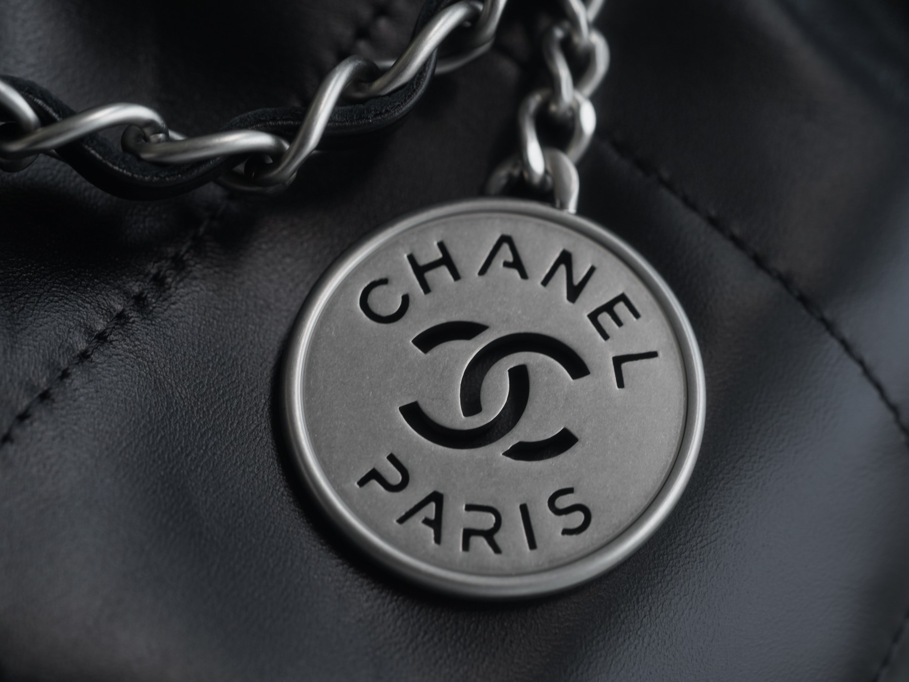 Chanel 22P Spring/Summer New 22 Bag, Small, Black, Silver Hardware  