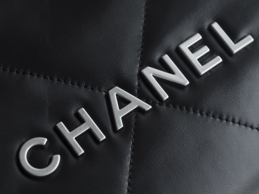 Chanel 22P Bag, Black, Silver Hardware, Medium  