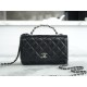 Chanel 23K Rhinestone Handle WOC, Black, Calfskin  