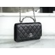 Chanel 23K Rhinestone Handle WOC, Black, Calfskin  