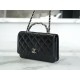 Chanel 23K Rhinestone Handle WOC, Black, Calfskin  