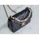 Chanel 24P Pearl Chain, Large Square Bag, Black  