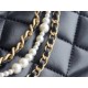 Chanel 24P Pearl Chain, Large Square Bag, Black  